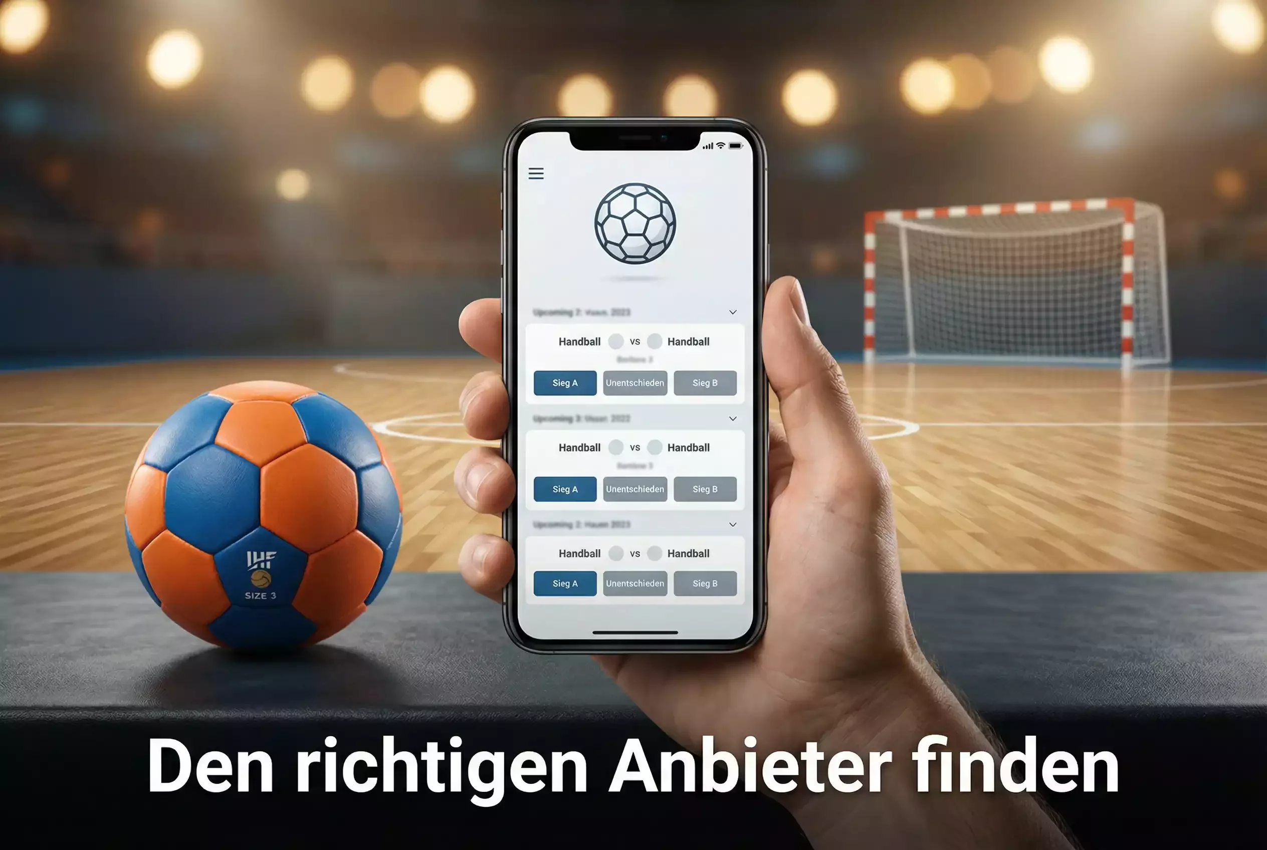Beste Handball Wettanbieter — Smartphone mit Sportwetten-App