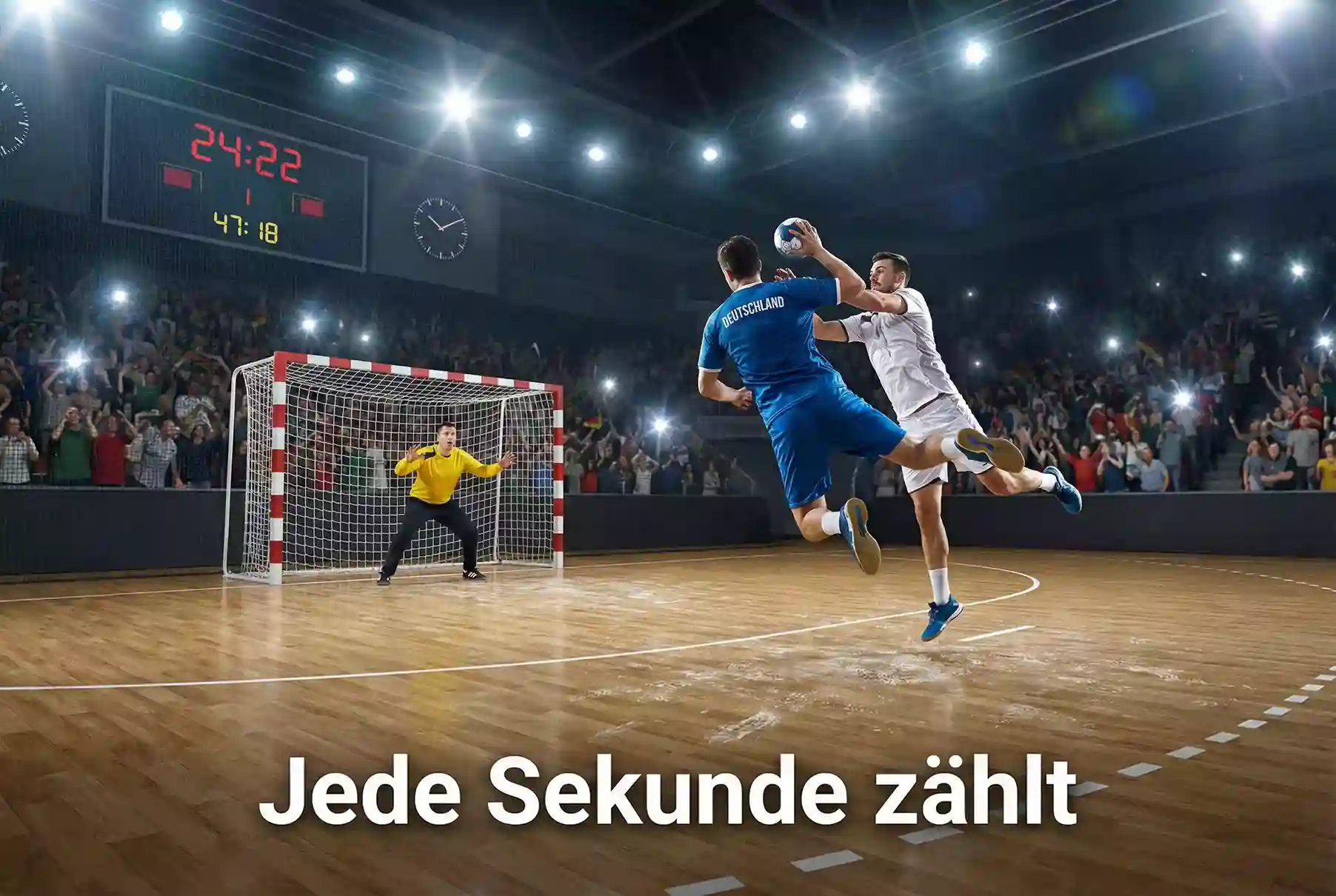 Handball Livewetten — Spieler in Aktion während eines Livespiels